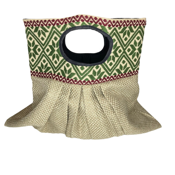 Boho Fabric Clutch Bag Purse Handbag Woven Lightweight Geometric Design - Picture 8 of 8